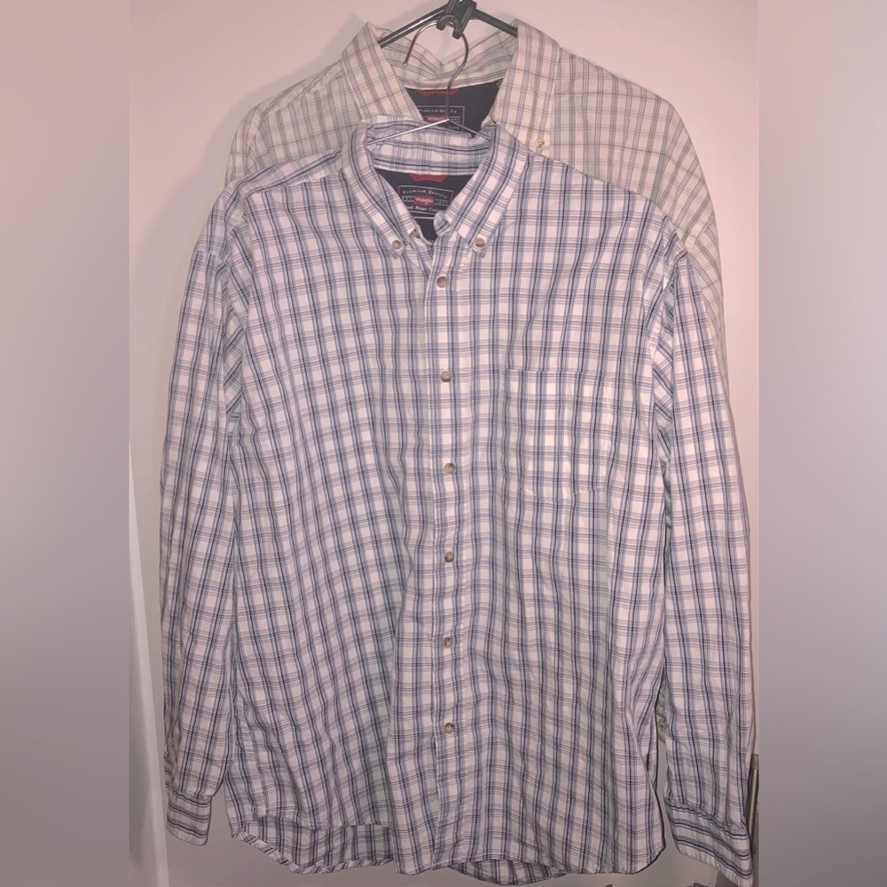 Wrangler Men's Blue Checkered Shirts